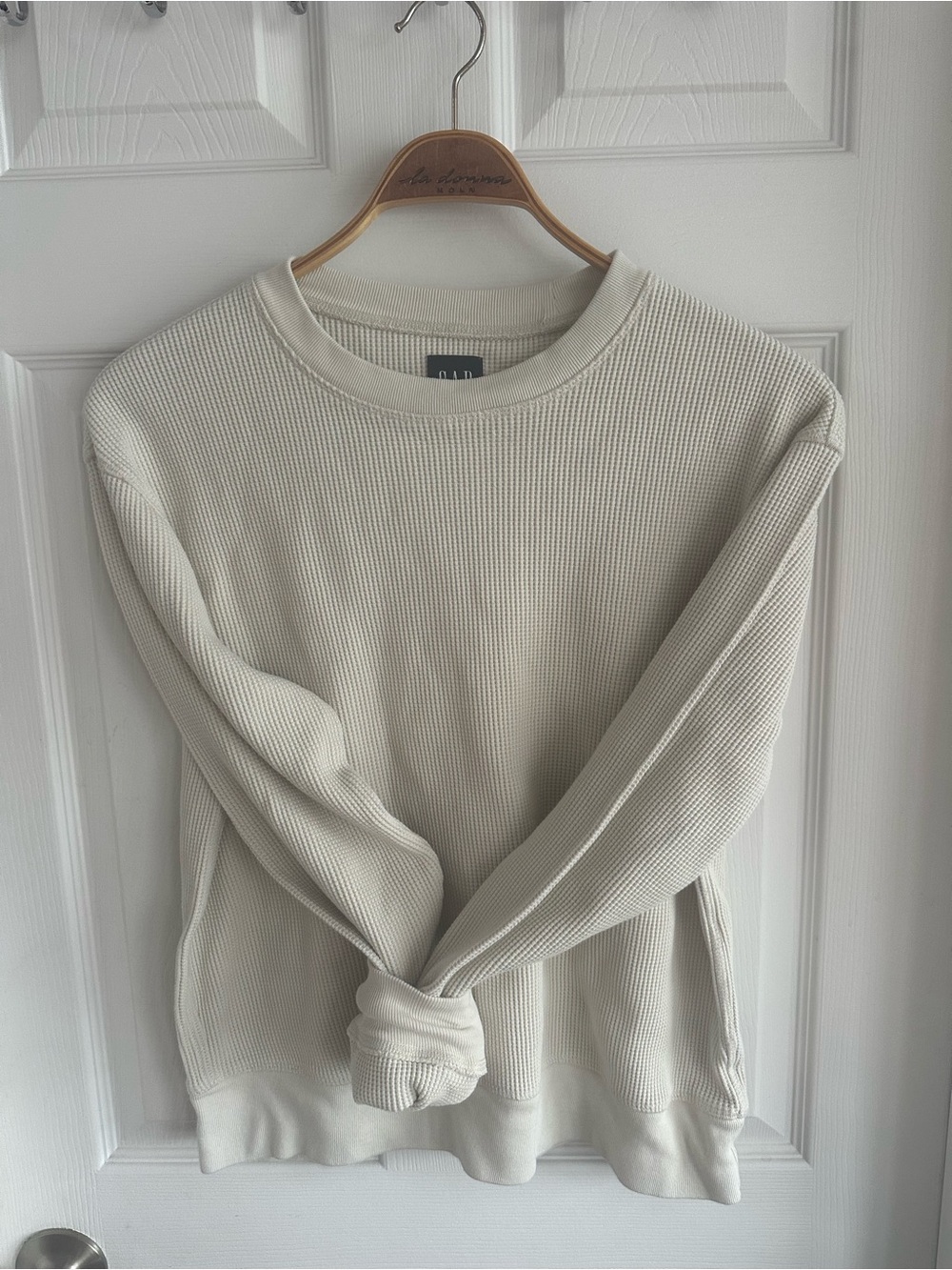 Gap Cream Waffle-Knit Sweat Shirt